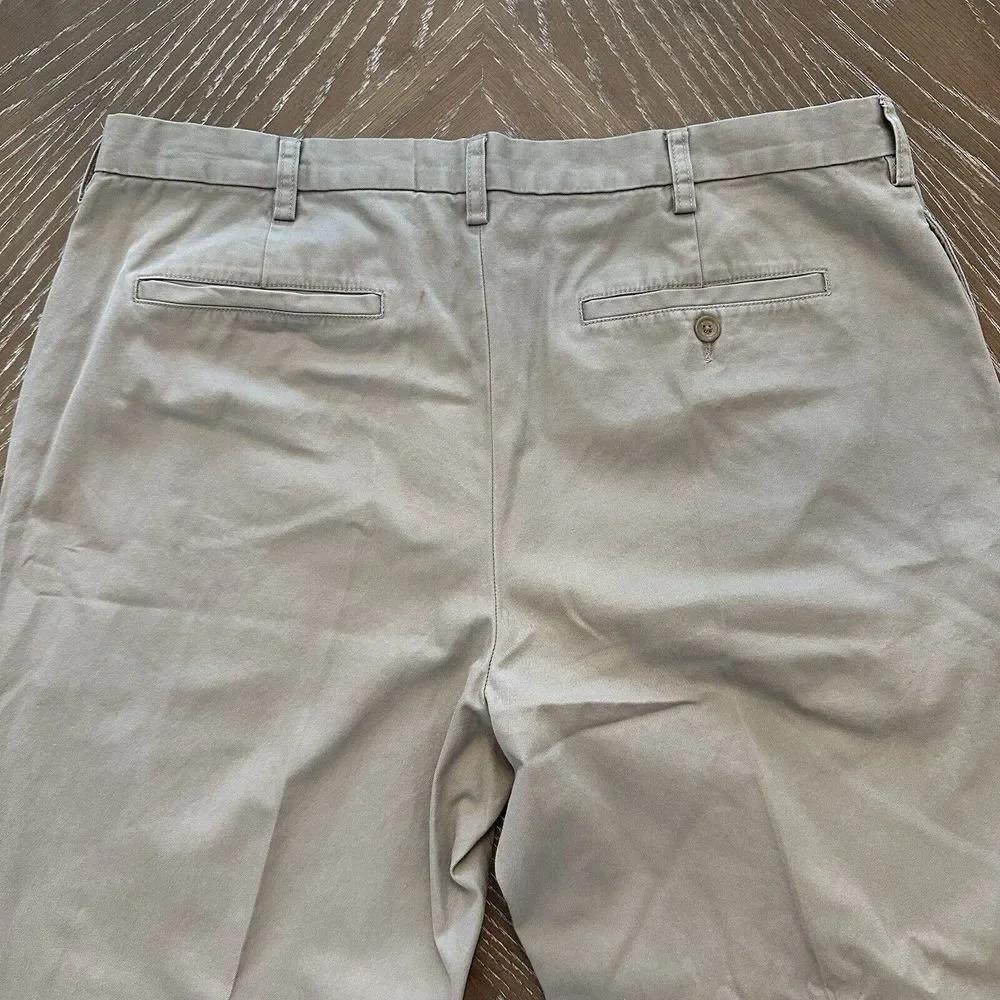 Banana Republic 38x32 KHAKI Mens Straight Fit Pants‎ Flat Front EXCELLENT